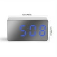 thumbnail image 5 of Kironypik LED Mirror Desk Digital Electric Clock Tabletop Time Temperature Display Alarm Electronic Clocks for Living Room Bedroom Blue, 5 of 6