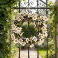 thumbnail image 4 of Floral Decor,15.74In Artificial Fabric Wreath Premium Rattan Base Vivid Appearance Easy Hang No Surface Damage,Festive Decor for Home Door Wall Window Indoor Outdoor Holiday Decoration Decors, 4 of 6