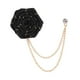 thumbnail image 4 of Broche de cadena con borla de flor de , accesorios para el cuello, broche, accesorios creativos, elegante pin de solapa formal, trajes de hombre Negro, 4 of 8