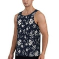 thumbnail image 2 of Easygdp Retro Flower Men's Tank Top, Sleeveless Muscle T Shirts, Breathable, Quick-Dry, Loose for Gym, Running, Fitness - X-Large, 2 of 9
