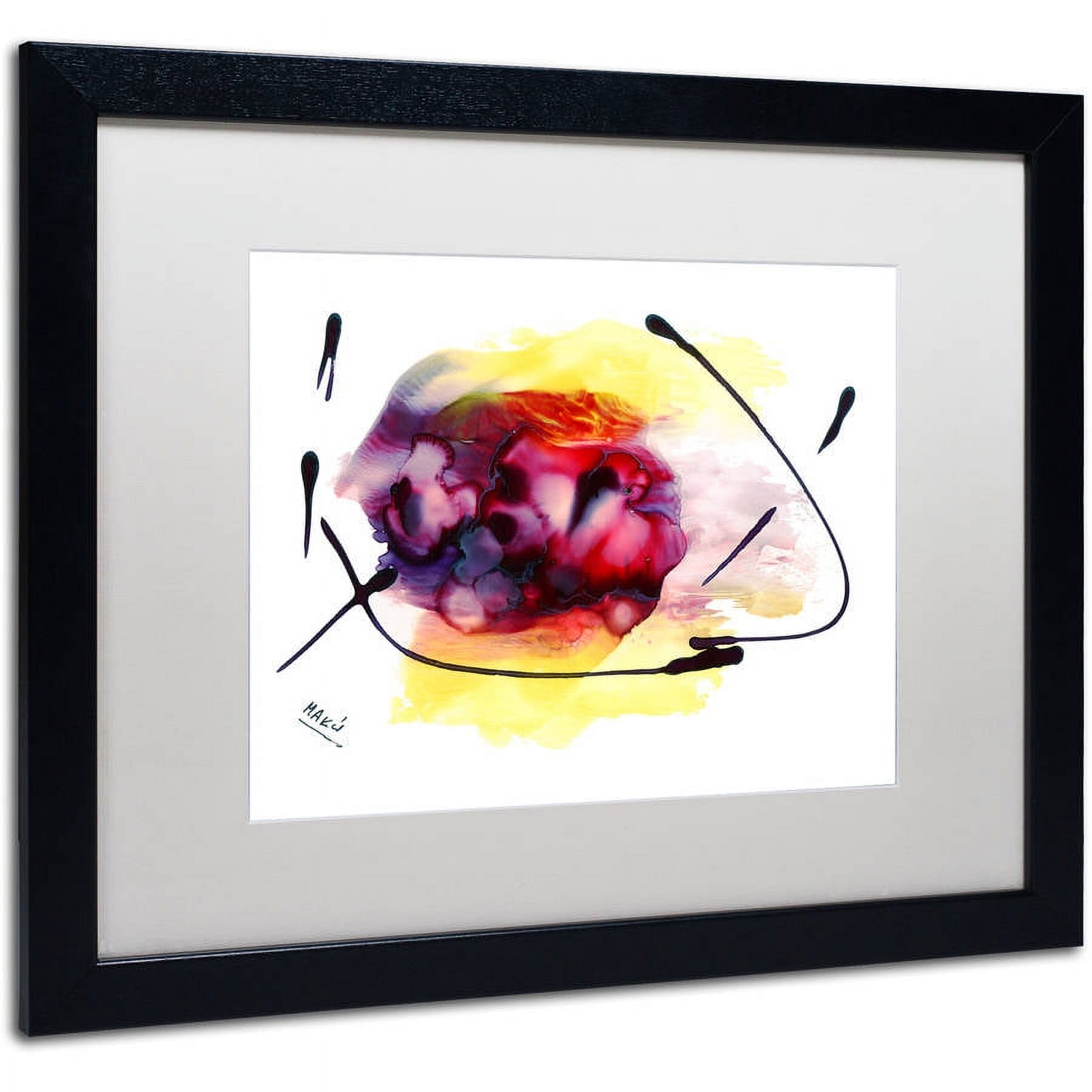 Trademark Fine Art "Abstract 06" Canvas Art by Mako, White Matte, Black Frame