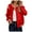 Red, variant on Womens Varsity Jacket - Highschool Bomber Style Baseball Jackets For Women (Blue, L)