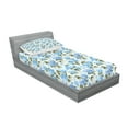 thumbnail image 2 of Ambesonne Bridal Fitted Sheet & Pillow Sham Set, Hydrangea Flowers Swirls, Twin, Pale Blue Reseda Green, 2 of 2