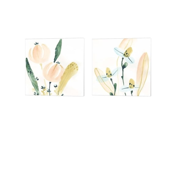 Garden Essence B by June Erica Vess Canvas Art Set of 2 14 inch X 14 inch Each