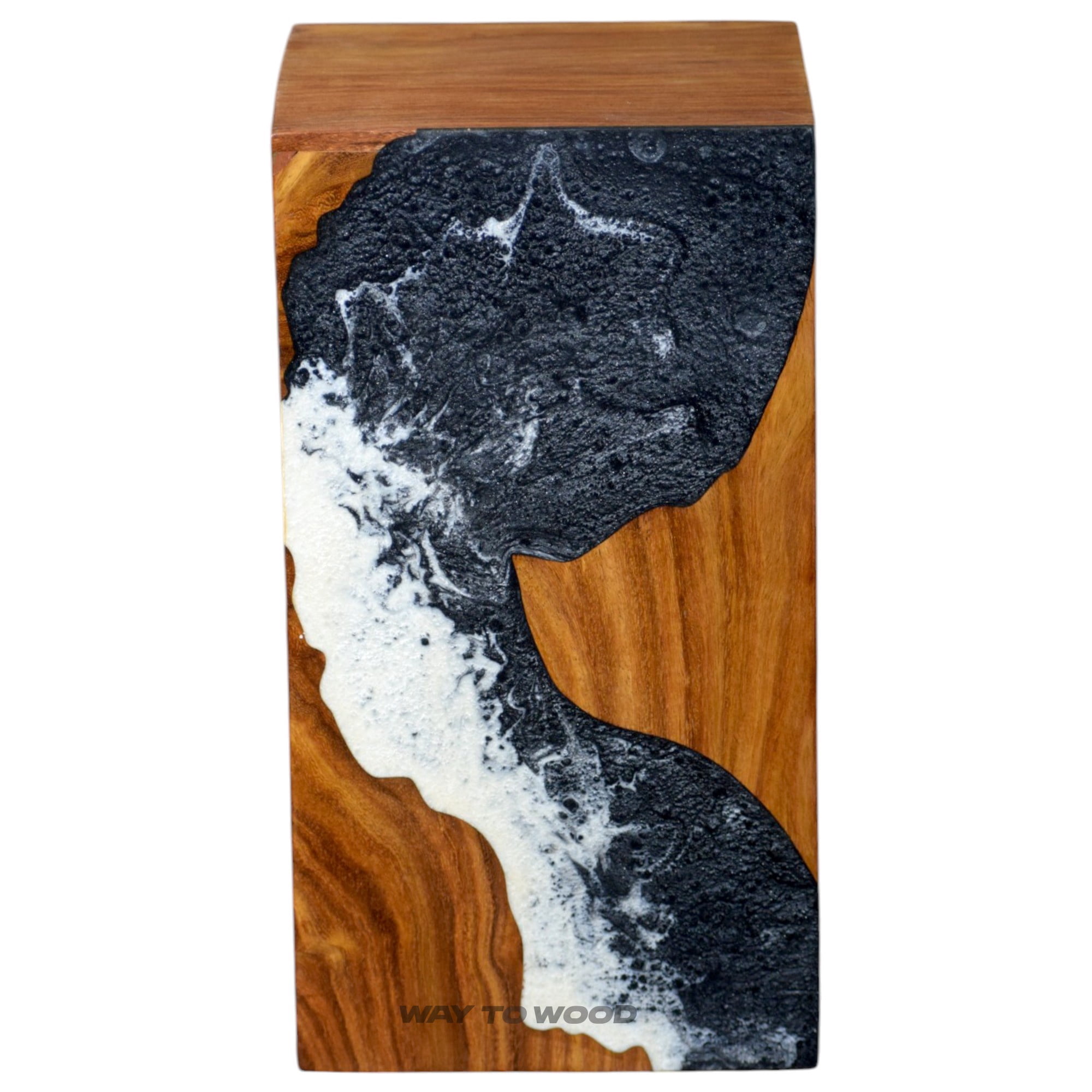 Wooden Urns for Human Ashes Adult Male, Female – Decorative Urn Box for Pet Ashes - Ocean Wooden Resin Urns for Burial & Home Memorial - Personalized Cremation Urn