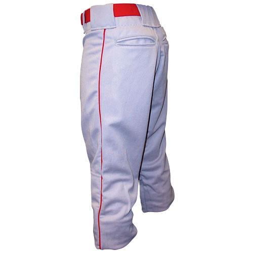 Baseball Youth Pants w Piping and Colors (LargeWhite/Black)
