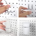 thumbnail image 3 of 6 Sets Ring Style Pegboard Cups,2.7x4In White Pegboard Bins Pegboard Cups with Hooks,Storage Tools Cup for Organizing Storage, 3 of 6