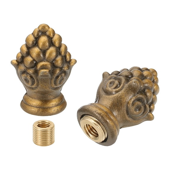 Uxcell 30 x 20mm  Lamp Finials Caps Knob, Solid Lamp Shade Top Decoration Screw Cap Nuts, Gold Bronze 2 Set