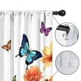thumbnail image 4 of Blackout Kids Curtains,White Butterfly Flower Field Pattern Childrens Insulated Curtains Set Of 2,Bedroom Essentials,Toddler Room Decor 52"x63", 4 of 5