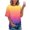 Purple, variant on QENGING Summer Tops for Women 2023 Trendy Casual Plus Size Loose Floral Printing Round Neck T-Shirt Tee