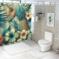 thumbnail image 6 of GOSMITH Shower Curtain Orange Fruit Pineapple and Tropic Flowers in Colorful Tropical, Multiple Sizes White, 6 of 6