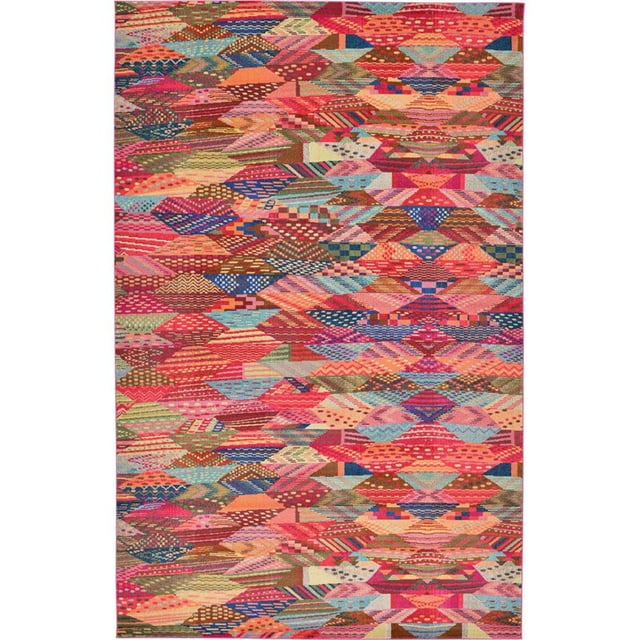 Unique Loom Sedona Over-Dyed Abstract Rug 10' 6 x 16' 5 Rectangle Multi/Pink