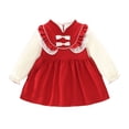 thumbnail image 1 of Cathalem Robe Mignonne pour Petites Filles Robe Évasée Décontractée pour Enfants, Rouge 10, 1 of 5