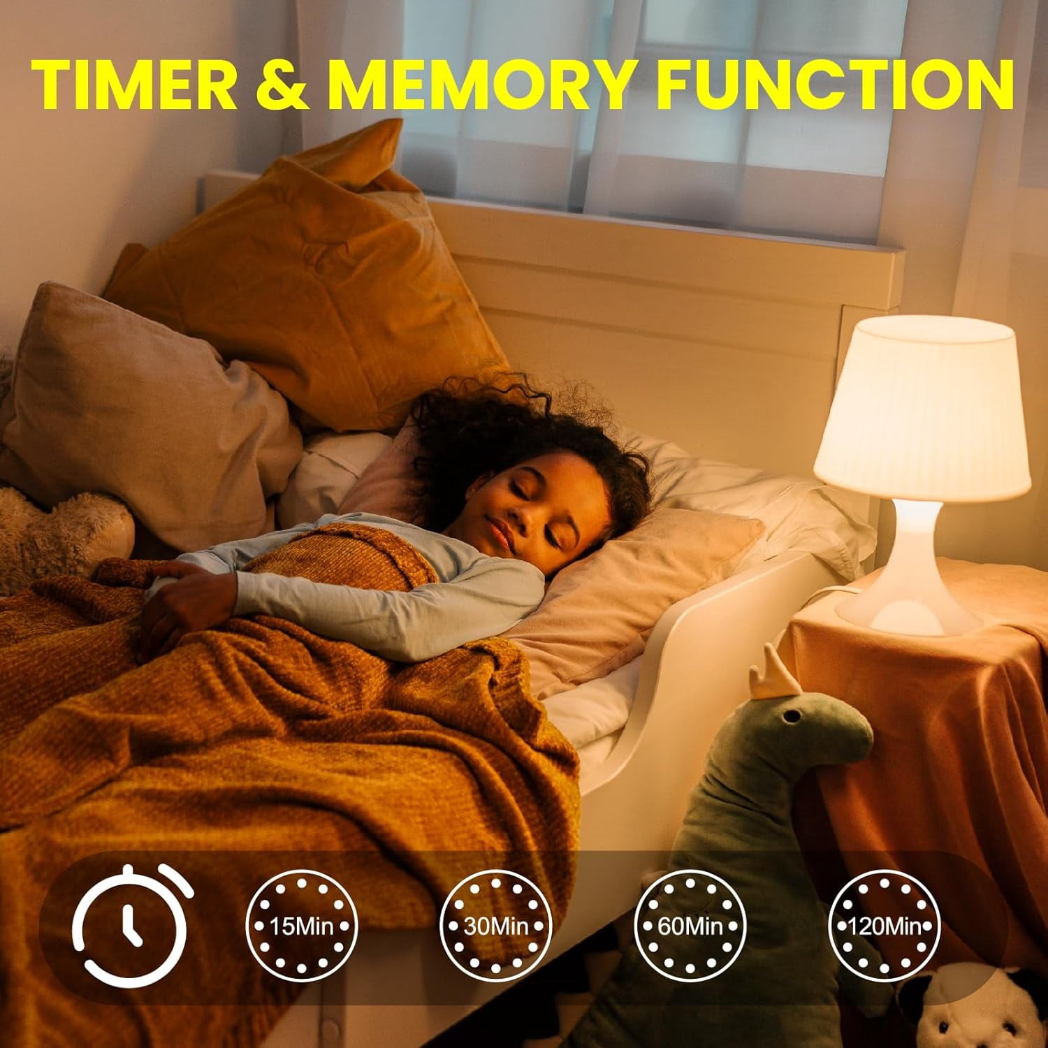 LXYWXS-E26 LED Light Bulbs with Remote Control, 400LM 4W Stepless Dimmable 3000K-4000K-6000K Light with Timer & Memory Function, 40W Equivalente Light Bulb for Living Room, Bedroom,2 Bulb& 1 Remote