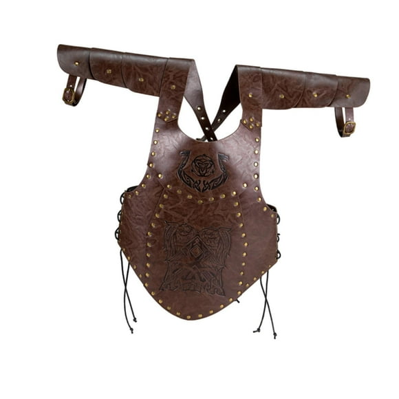 Armadura medieval para el pecho, decoración con remaches, armadura para hombres y mujeres para juegos de rol. Estilo C