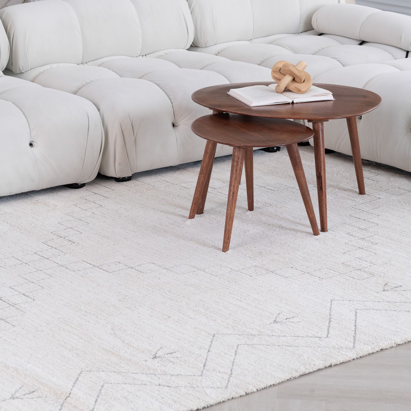 Rug Branch Casa Abstract Indoor Area Rug, Beige Cream, Boho - Living Room, Bedroom, Dining Room, and Kitchen