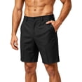 thumbnail image 2 of vdgthytj Mens Dress Shorts Straight Leg Pleated Loose Summer Business Casual Formal Work Shorts with Pockets3X-LargeBlack(3X-Large,Black), 2 of 5