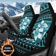 thumbnail image 2 of Uorisanigo Car Seat Covers Front Seats Only Set of 2, Premium Fur Furry Fluffy Vehicle Seats Cover, Polynesian Texture Print Auto Bucket Seat Covers Accessories, 2 of 7