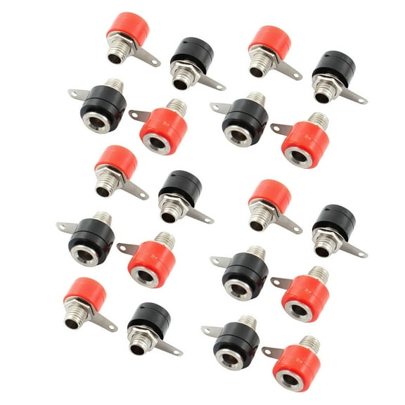 20 x Red Black Plastic Speaker Amplifier 4mm Banana Plug Binding Post Connector