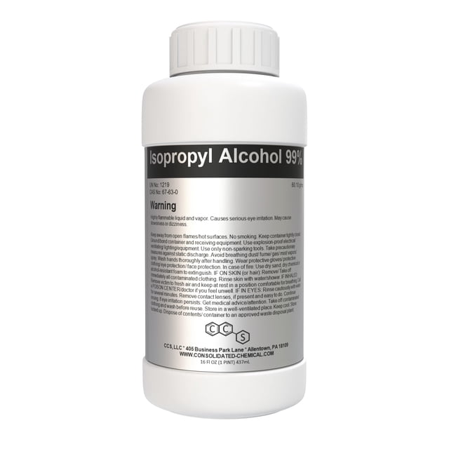 Alcohol isopropílico CCS 99% de pureza 500 ml limpiador