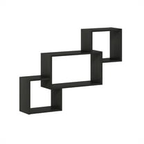 Furinno Rossi Interweave Wall Mount Floating Cube Shelf - Espresso-Quantity:Set of 3