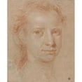 thumbnail image 3 of Allan Ramsay 12x14 Black Modern Framed Museum Art Print Titled - Head of a Young Woman or Man, 3 of 5