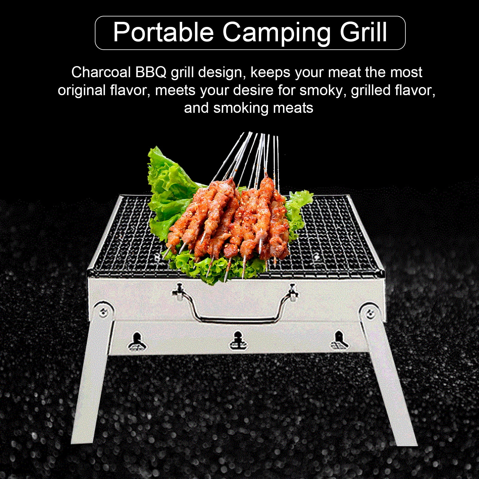 Portable Camping Grill Stainless Steel BBQ Folding Campfire Grill
