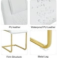 thumbnail image 3 of JUFU Set of 4 White Faux Leather Dining Chairs with Gold Metal Legs, Upholstered High Back Chairs for Dining Room Kitchen, 3 of 8