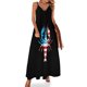 thumbnail image 1 of Vestido sin mangas con diseño de cangrejo de río, estrellas y rayas, bandera de EE. UU., estilo cajún americano, para mujer, elegante y chic, vestido de cumpleaños para mujer, 1 of 7