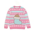 thumbnail image 1 of Pusheen Girls Knitted Christmas Sweatshirt, 1 of 6