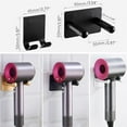 thumbnail image 2 of Soporte para secador de pelo, soporte para secador de pelo montado en la pared, soporte para secador de pelo Dyson, estante de almacenamiento para secador de pelo para baño (negro, 9 x 5 x 6,8 cm), 2 of 5