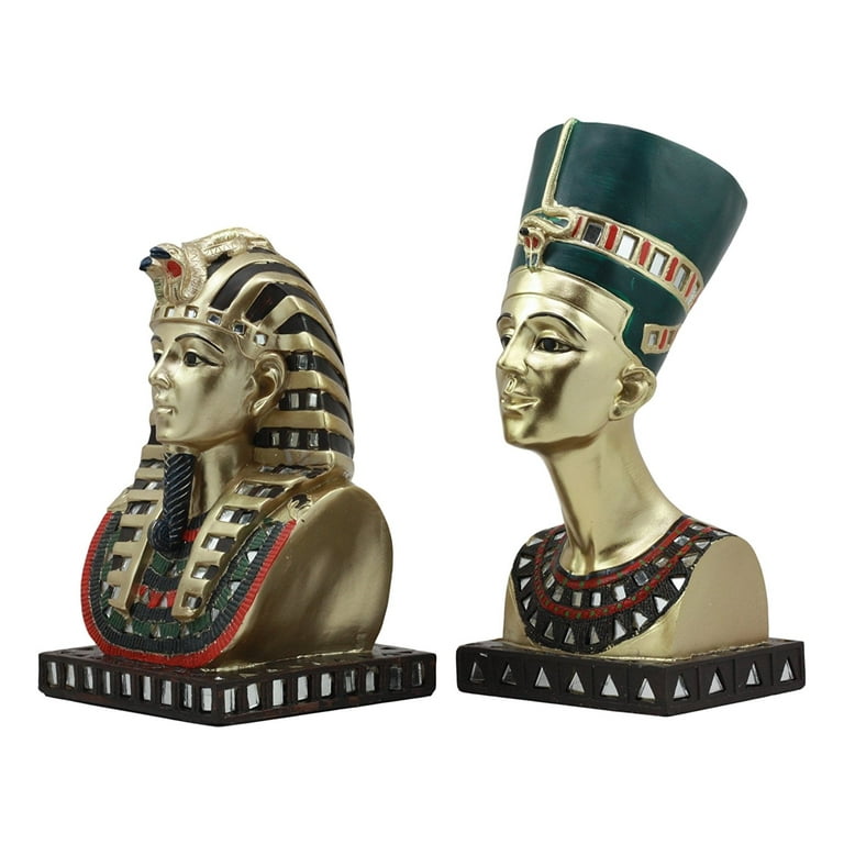 ベネチアンマスクMagnificient Nefertiti Gold Ebros Golden Mask of Egypt Pharaoh King TUT and Queen