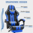 thumbnail image 6 of SOONTRANS Gaming Chair, Blue Gamer Chair with Footrest, Reclining Office Chair for Adult, Reclining Computer Chair with Massage Lumbar Chairs, Game Chairs in Clearance Gift Present, 6 of 9