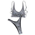 thumbnail image 3 of Aayomet Women's Silver Bikini Split Swimsuit 36ddd Swimsuit,Silver L, 3 of 5