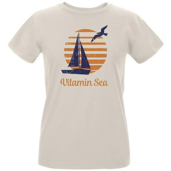 Summer Sun Vitamin Sea Sailboat Womens Organic T Shirt