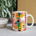 thumbnail image 6 of Colorful Human Male Female Portrait Texture Modern Abstract Style White Ceramic Cup, 11 Oz Tea Mug, Coffee Mug, Milk Mug, Juice Ceramic Cup for Home Offices Cafe Party Mom Father Daughter Son, 6 of 6