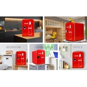 Coca-Cola Mini Fridge 4L 6 Can, Red Portable Beverage Cooler with AC/DC Car Adapter for Travel, Bedroom, Office, Dorm