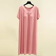 thumbnail image 6 of Feancey Soft Nightgown for Women Short Sleeve V Neck Sleepwear Lightweight Casual Modal Sleep Dress Pleated Loose Nightshirts Holiday Clearance Pink XL, 6 of 6