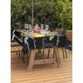 thumbnail image 3 of Outdoor Table Cloth with Umbrella Hole and Zipper, Summer Lemon Waterproof Rectangle Tablecloth 54"x80", Vintage Black Plaid Blue Spring Floral Washable Table Cover for Outside Party Patio Picnic, 3 of 8