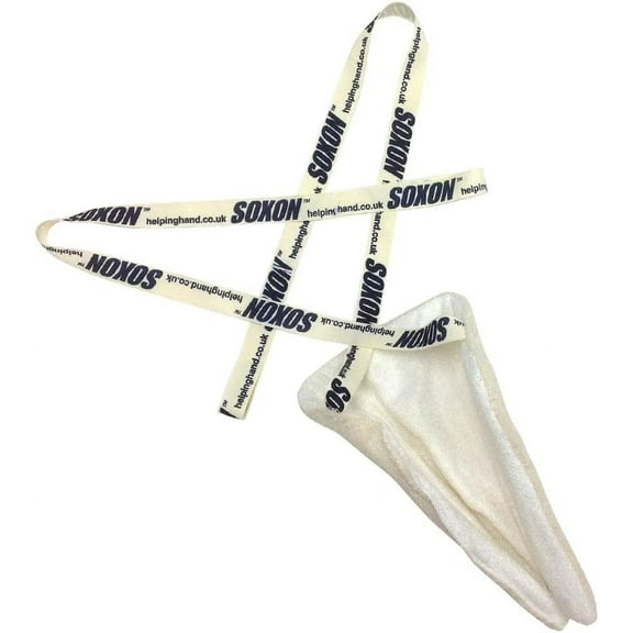 The Helping Hand Company Soxon Sock Aid - Fabric Sock Aid Tool and Stocking Applicator - Easy to Use Sock Puller Aid for Elderly, Disabled, Pregnant Women, Arthritis and Hip Recovery, White