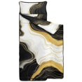 thumbnail image 2 of Black and Gold Marble Pattern Teens Toddler Nap Mat with Pillow, Sleeping Mat Bag for Preschool Daycare 59"x22", 2 of 6