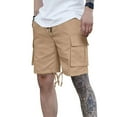 thumbnail image 2 of Diufon Mens Drawstring Cargo Shorts Spring Summer Casual Elastic Waist Outdoor Hiking Sport Shorts with Pockets, 2 of 7