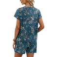 thumbnail image 5 of Lounge Sets for Women Casual 2 Piece Outfits Summer Printed Short Sleeve Tops and Pocket Shorts Matching Set, 5 of 5