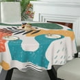 thumbnail image 5 of Eveokoki Round Vinyl Tablecloth 60 inch Abstract Trendy Tablecloth Waterproof Oilproof Tablecloth Wipeable Tablecloth Decorative Table Cover Picnic Tablecloth, 5 of 5