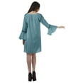 thumbnail image 6 of Moomaya Printed V-Neck Mini Dresses Women Flounce Sleeve Beach Dresses Women, 6 of 6