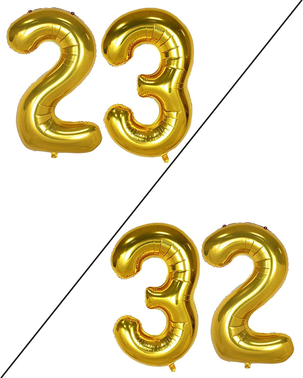 Big Foil Number Balloons Giant Helium Happy 23th Birthday Party Decorations for Man and Women Huge Mylar Anniversary Party Supplies AULE 40 Inch Large 23 Balloon Numbers Black