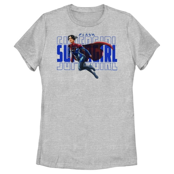 Women's The Flash Supergirl Sky Flight Graphic Tee Athletic Heather Small