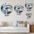 thumbnail image 4 of Designart "Constructing Blue Realms in Blue and Gold I" Abstract Shapes Oversized Wall Clock, 4 of 6