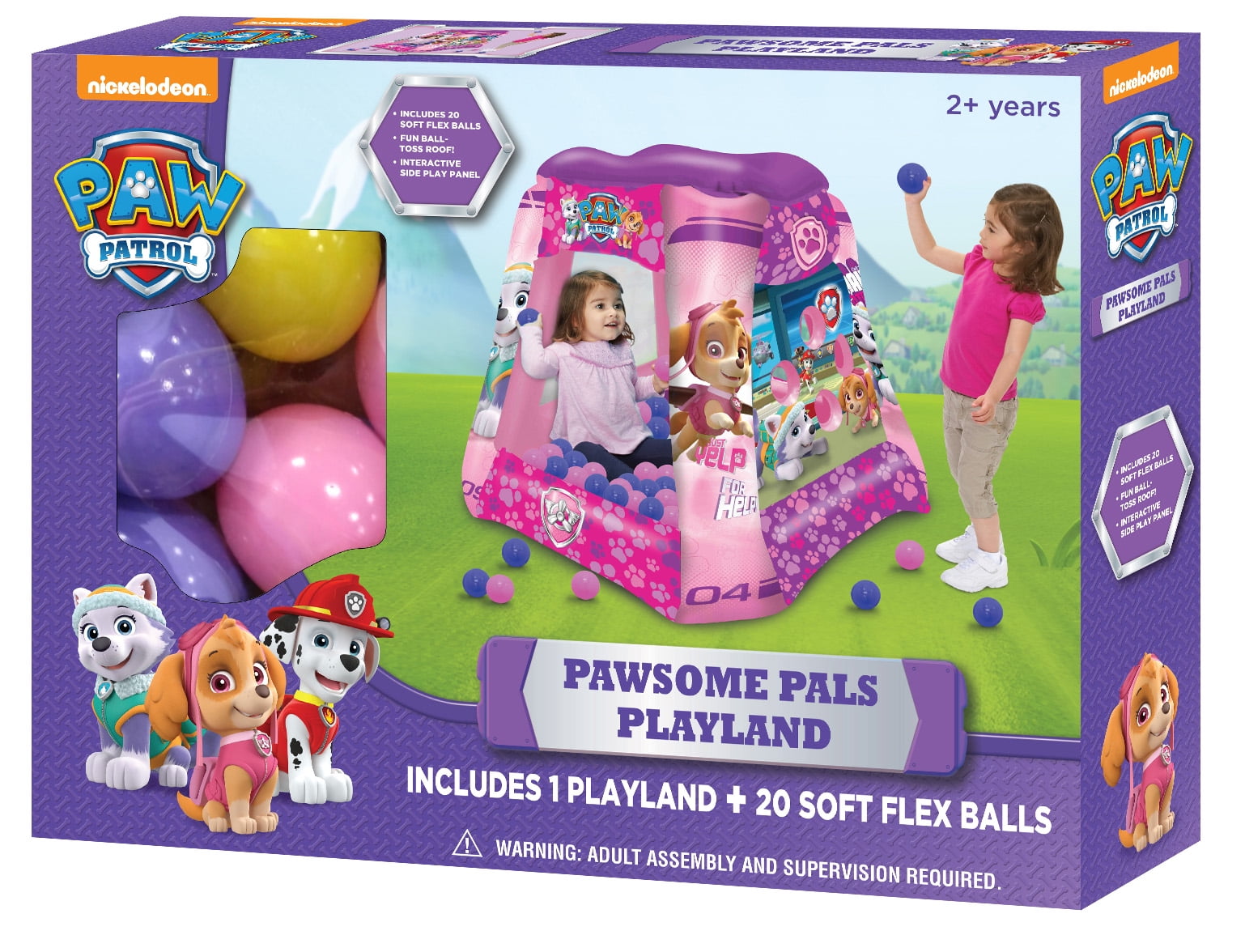 paw patrol inflatable playland ball pit with 20 balls