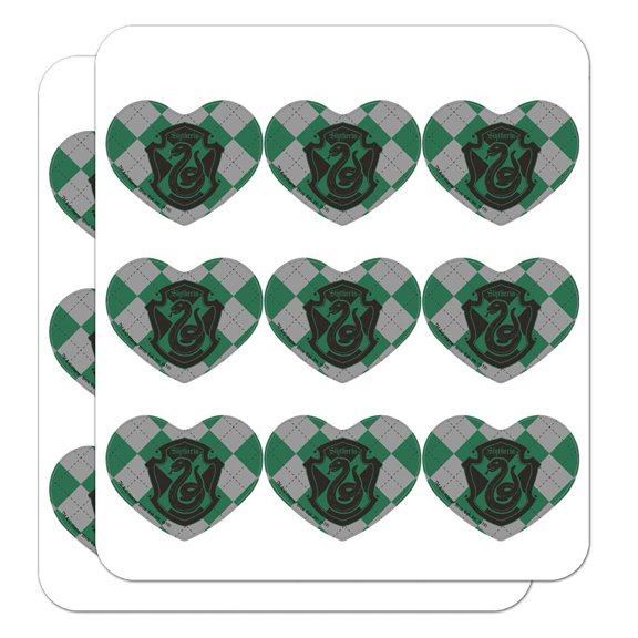 Harry Potter Slytherin Plaid Sigil Heart Shaped Planner Calendar Scrapbook Craft Stickers